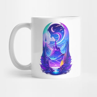 Fantasy Forest whith a castle over the mountain Mug